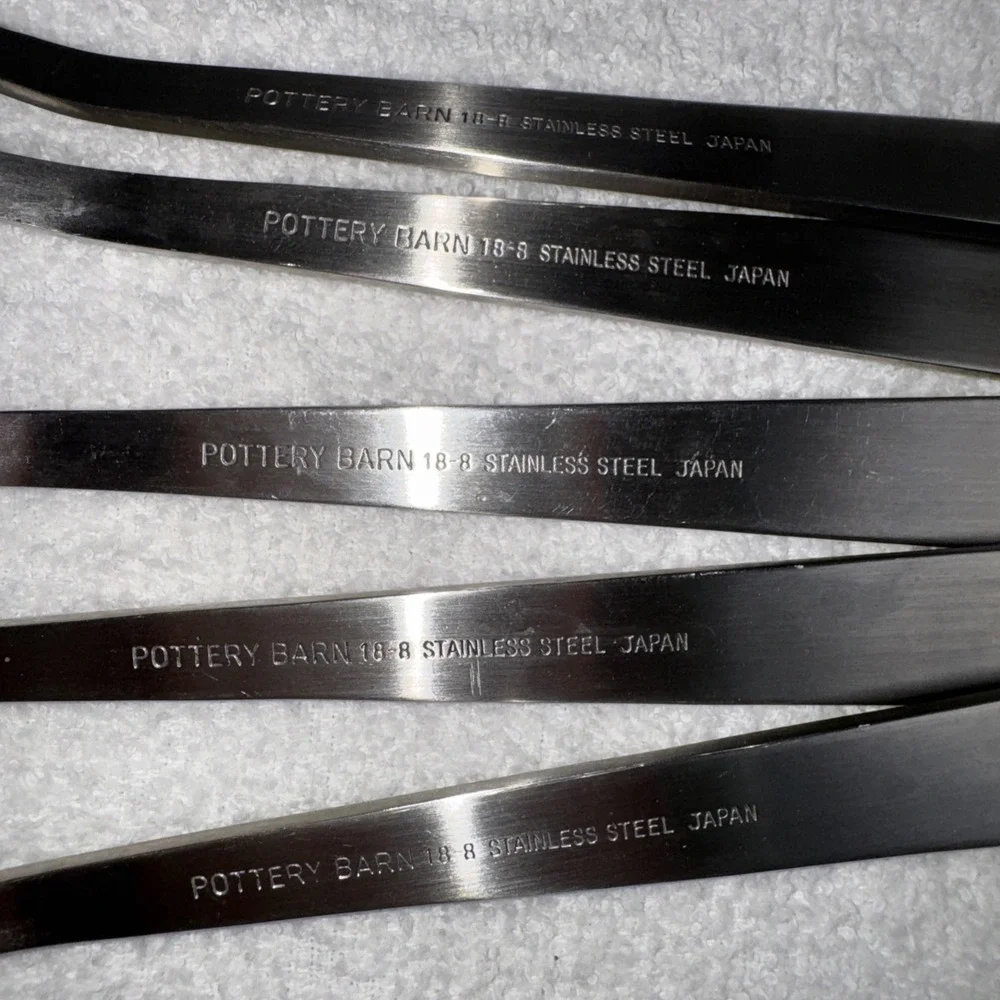 9 Pottery Barn Ice Cream Serving Spoons Strawberry Vanilla Chocolate Choco Chip